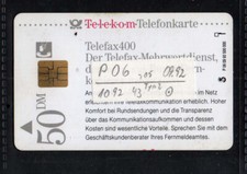 TKL215 - P 06 09.92 Telefax 400 servizio a valore aggiunto, mod.43 tipo II 10.92, 50 DM, vuoto