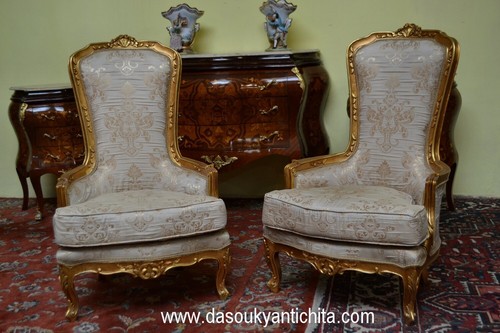 Coppia poltrone dorate - poltrone,