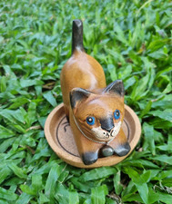Statuina gatto in legno