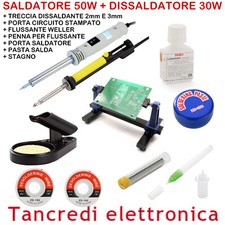 ZD-715 SALDATORE A STAGNO 50W + POMPETTA DISSALDANTE 30W FLUSSANTE WELLER STAGNO