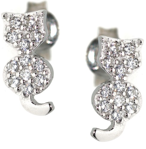 Orecchini argento 925 gatto - orecchini,