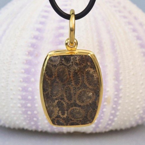 Ciondolo agatized fossil - ciondolo,