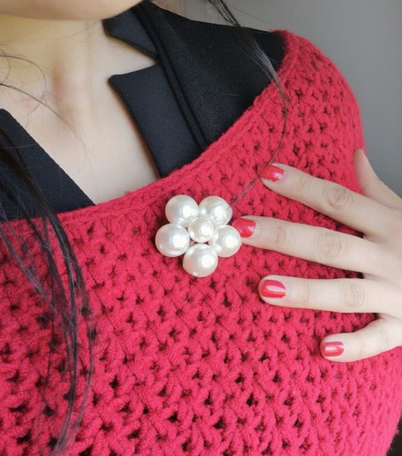Coprispalle rosso realizzato - coprispalle,