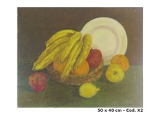 QUADRO NATURA MORTA FIRMATO BERT DATATO 1968 DIPINTO AD OLIO SU TAVOLA X2