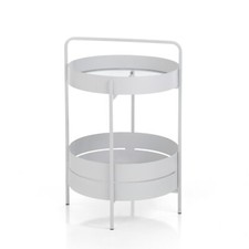 TAVOLINO 2 RIPIANI ATLAS RIPIANO SUPERIORE IN VETRO TRASPARENTE ORESTELUCHETTA