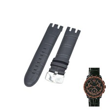Cinturino orologio in pelle nera 21 mm per Swatch Irony retrogrado YRB400