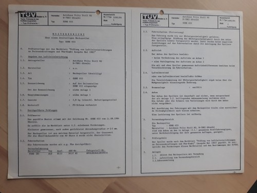 Spoiler posteriore certificato