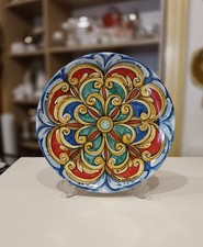 Piatto In Ceramica Di Caltagirone Dipinto A Mano