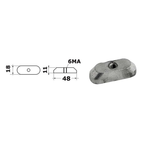 Anodo piastrina suzuki 15 - anodo, 9,9/15