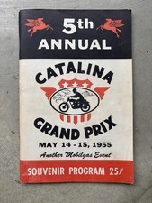 Catalina Grand Prix Original 1955 Program Desert Sled Pre Unit Triumph Harley