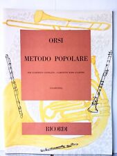 ORSI Metodo popolare per Clarinetto contralto /basso (Clarone) Ed. Ricordi Nuovo