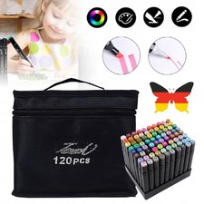 Set pennarelli doppia testa penna permanente per graffiti sketch fai da te doppio 120 colori