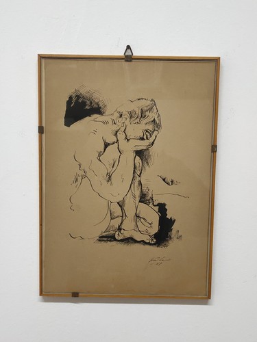 Quadro disegno figura firmato - disegno,