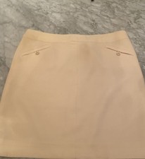 Gonna CHANEL 46 48 14 16 bianca fodera in seta di lana