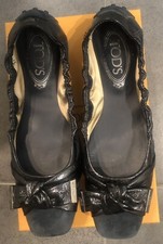 Ballerine  Tod’s Tg.37 color Blu Scamosciato Inserti Neri