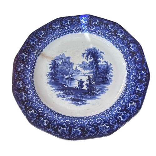 Antique blue tivoli - blue, plate