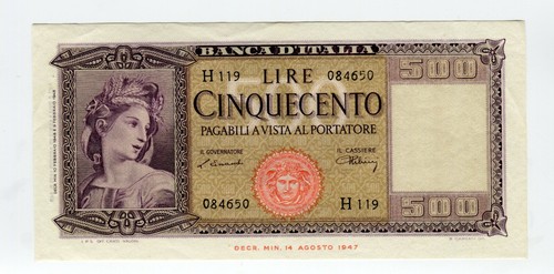 Banconota 500 lire ornata - ornata, di