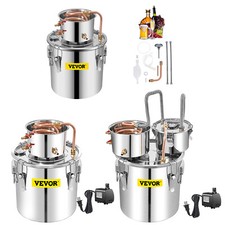 VEVOR Distillatore per Alcol Vino Grappa 11.4/19/30L Purificatore d'Acqua da 4L