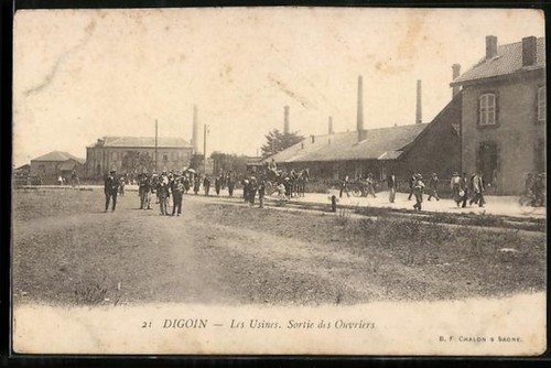 Cpa digoin les - usines,, sortie