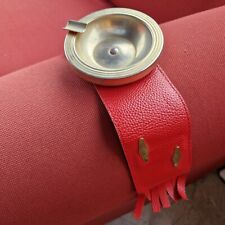 Posacenere Vintage Da Bracciolo Poltrona Divano cuoio rosso