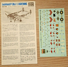 Lockheed P-38J/L LIGHTNING + D-DAY SPECIAL DECALS 1:72 HASEGAWA Kit no scatola