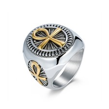 Anello Punk Acciaio Inox Ankh