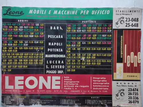 Manifesto pubblicitario orari - pubblicitario,