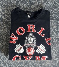 T-Shirt Vintage World Gym Gorilla Bodybuilding Muscolare Uomo Taglia 2XL Nero USA