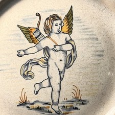 Piatto antico Cupido In ceramica maiolica Grazia Deruta