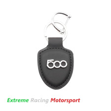 PORTACHIAVI IN ECOPELLE COLORE NERO LOGO METALLICO FIAT 500