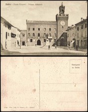 Cartolina Budrio Piazza Filopanti Palazzo Comunale 1912