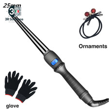 Bigodini Conici LCD Con Rivestimento Ceramico per Capelli Ricci Elettrici