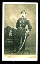 G039] Tematica Militare Esercito Foto ritratto UFFICIALE Berretto Sciabola