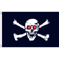Pirate Red Eyes Large Polyester 5ft x 3ft Flag *SALE PRICE*