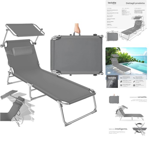 Lettino sole tectake - sole, con