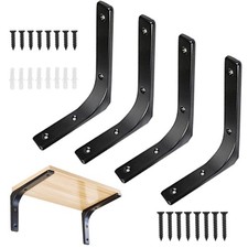 4pcs Staffe per Mensole Nero