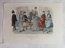 1880 Ca. Antica incisione a colori Mode Bambini 
