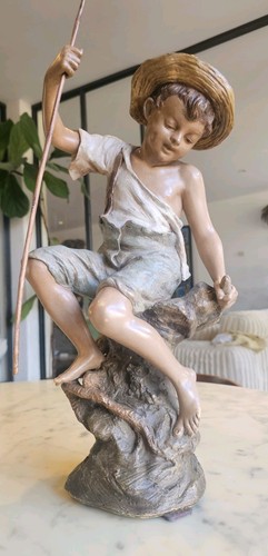 Jeune pêcheur terre cuite - jeune,
