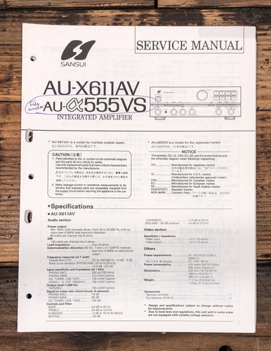 Sansui x611av x555vs - au-x611av, au-x555vs