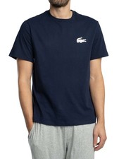 Lacoste Uomo T-shirt da salotto con stampa coccodrillo, Blu