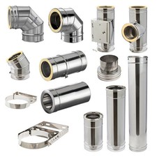 Tubo stufa acciaio inox doppia