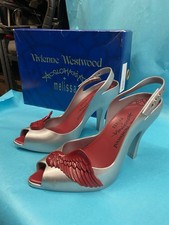Vivienne Westwood x Melissa Lady Dragon Wing Tacchi Argento Rosso US 8, LEGGI!!!