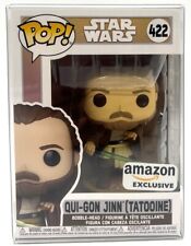 Funko Pop Star Wars Qui-Gon Jinn Tatooine #422 Esclusiva Amazon con Protezione