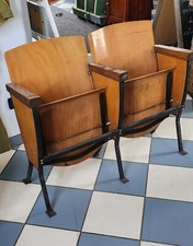 Coppia da due ,Poltroncine Sedie da Cinema Teatro - anni 50 Vintage Modernariato