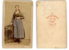 Fortino Lorenzo, Varallo, costume Valsesia, Italie  Vintage albumen print CDV.