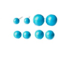 Orecchini Argento 925 Perla Turchese Da 4, 6, 8 mm Donna Ragazze 