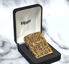 Zippo Skull Jacket oro metallo pieno pesante accendino incisione 5 lati Giappone