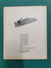 Olivetti Lettera 22 originale d'epoca 1958 pubblicità pagina rivista italiana