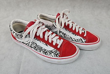 Scarpe Vans off the Wall uomo 7 donna 8,5 rosso nero bianco sneakers skater