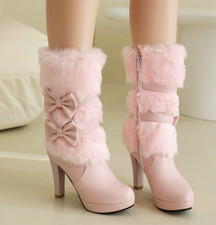 Stivali donna pelliccia orlo